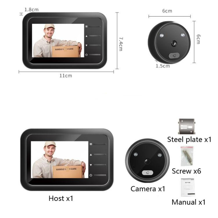 ASY-99 2.4 inch High Definition Smart Cat Eye Home Electronic Video Doorbell ASY-99 2.4 inch High Definition Smart Cat Eye Home Electronic Video Doorbell